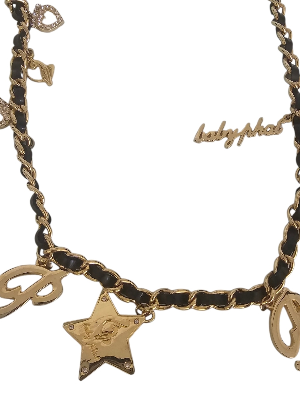 VINTAGE Baby Phat Y2K Gold Charm Chain Belt - McBling Aesthetic